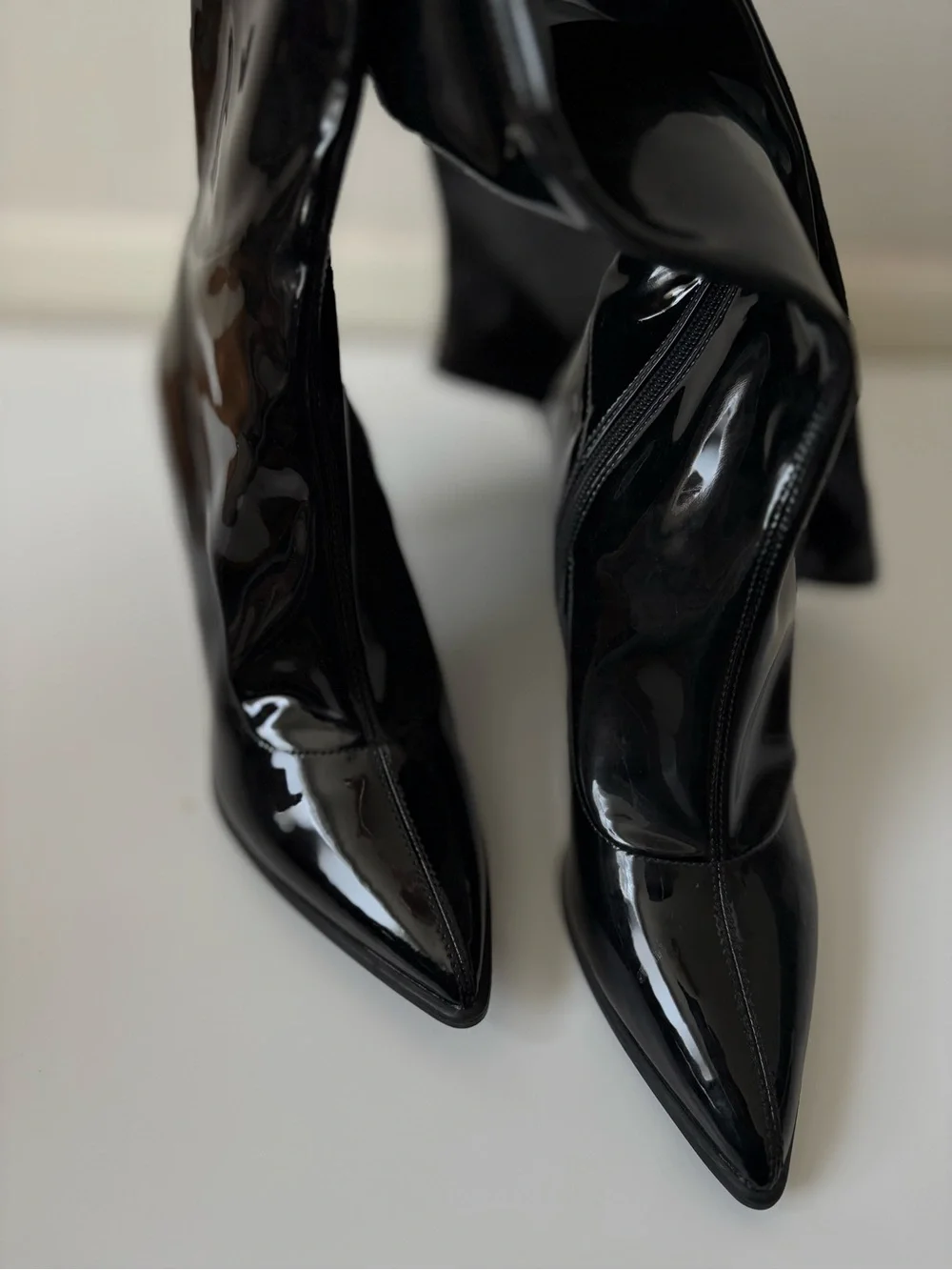 Nordstrom Black Patent Over-the-Knee Stiletto Boots 9.5